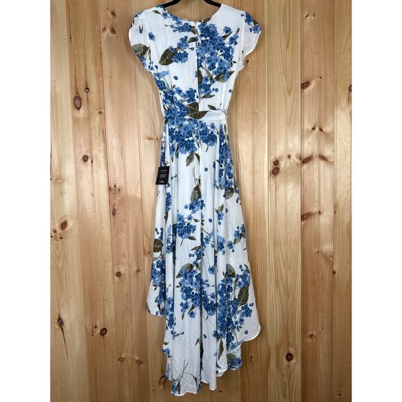 NWT Lulus French Countryside White Floral Print Hi-Low Dress Asymmetrical Sz XS - Picture 4 of 8